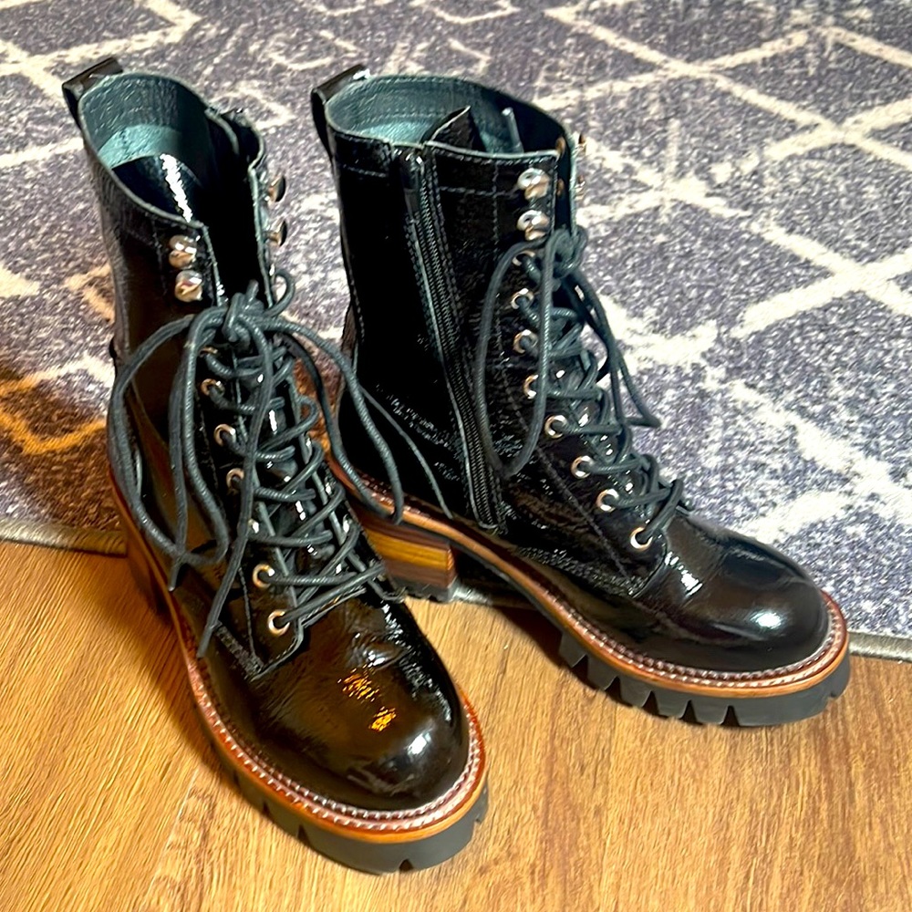 jefrey cambell sycamore black leather woman’s boots - Picture 2 of 14